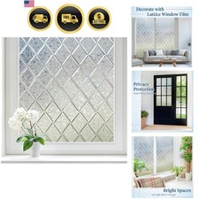Window Privacy Film Decorative Frosted Glass Window Film, Sun Blocking Staine...