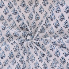 100 Cotton Running Sewing Fabric 3 Yard Hand Block Print Fabric Indian Ethni...