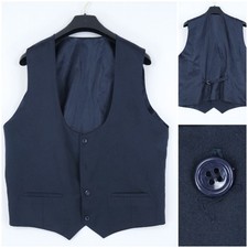 Mens Waistcoat Medium Size US 40 Vintage Blue Formal Business Dress Vest