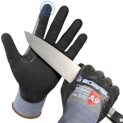 2 Pairs ANSI A9 Cut/Abrasion/Puncture Resistant Gloves, 3/4 Double Nitrile Co...