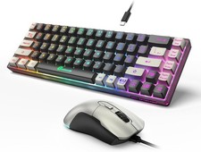 65 Gaming Keyboard and Mouse Combo, RGB Backlit Keyboard  7200 DPI Gaming Mous