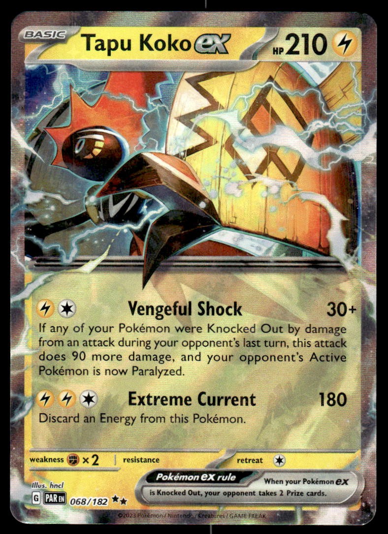 Pokemon TCG SV04: Paradox Rift #068/182 Tapu Koko ex NM