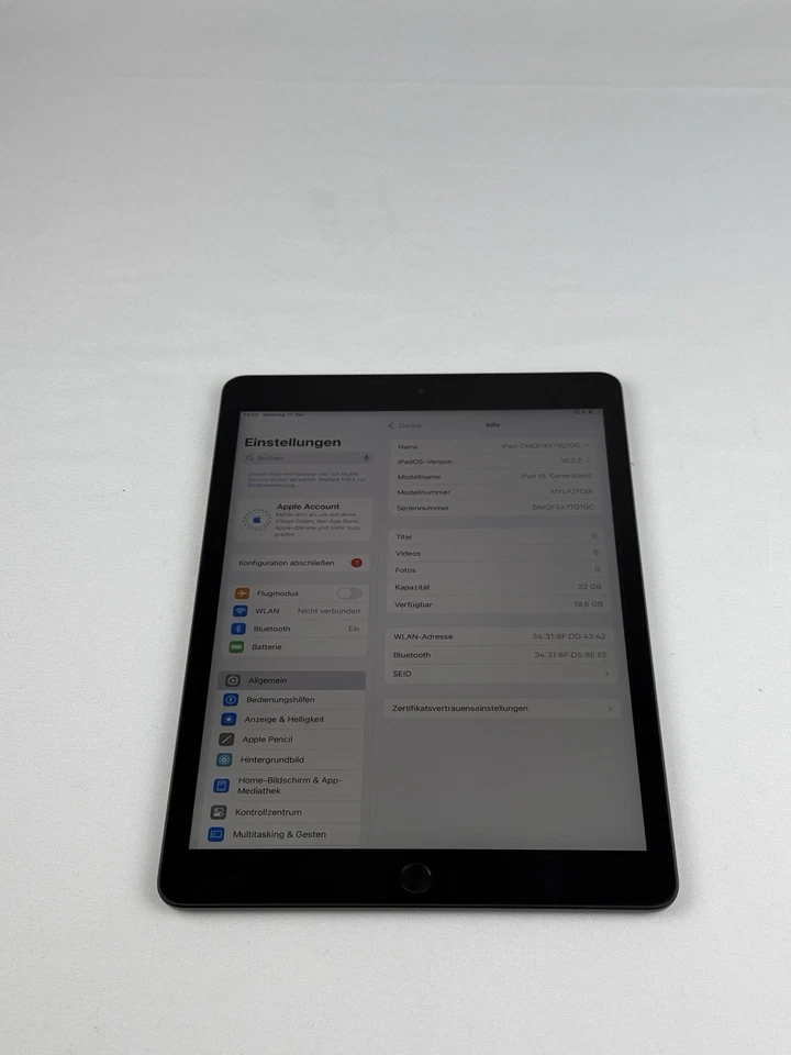 Apple iPad 8. Gen 32GB, Wi-Fi, 10,2 Zoll - Space Grau - Bild 3 von 3
