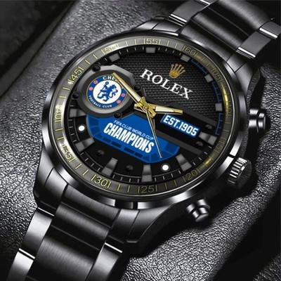 Chelsea FC Black Stainless Steel Watch