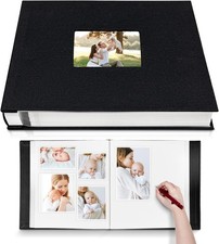 Large Photo Album Self Adhesive with Picture Display 11"x10.6" 40Pages, Black