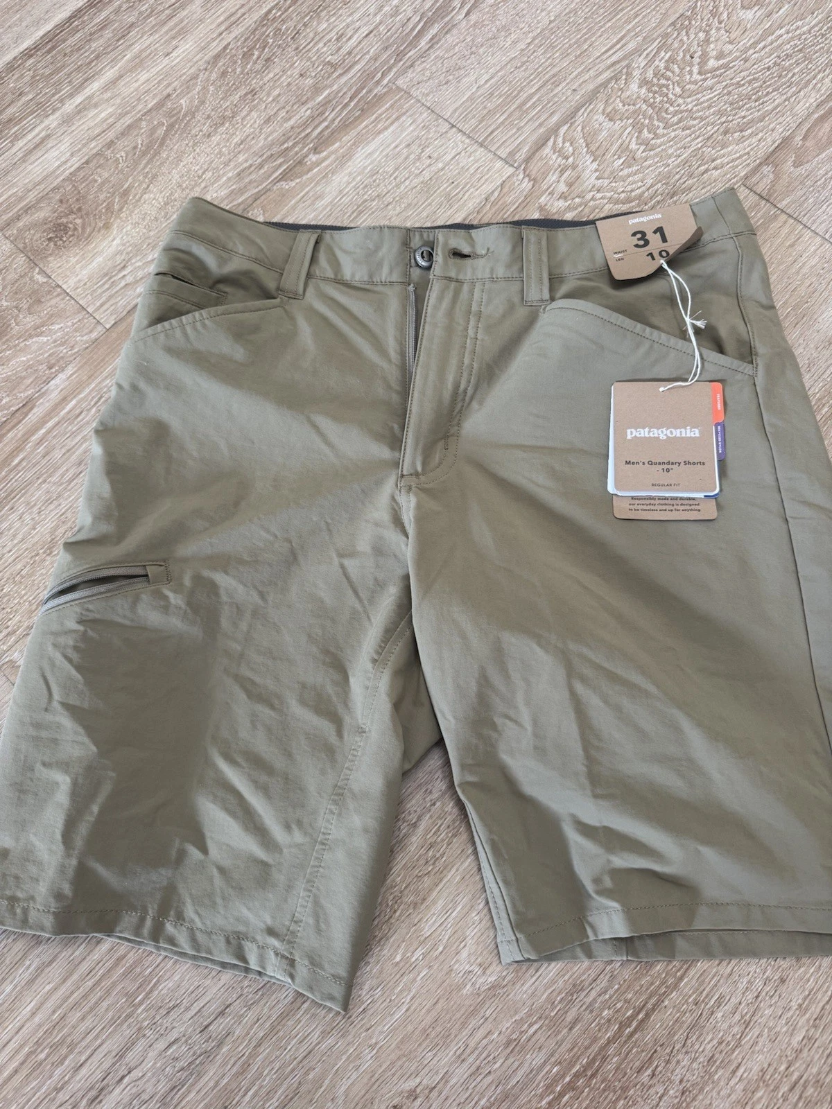 Patagonia Quandary 10” Slim Fit Shorts Men 31 Ash Tan Comfort Gorp Hiking City