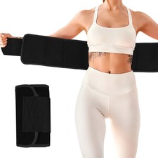 41.3" Waist Trainer Neoprene Sweat Band Waist Trimmer for Women Men, Black