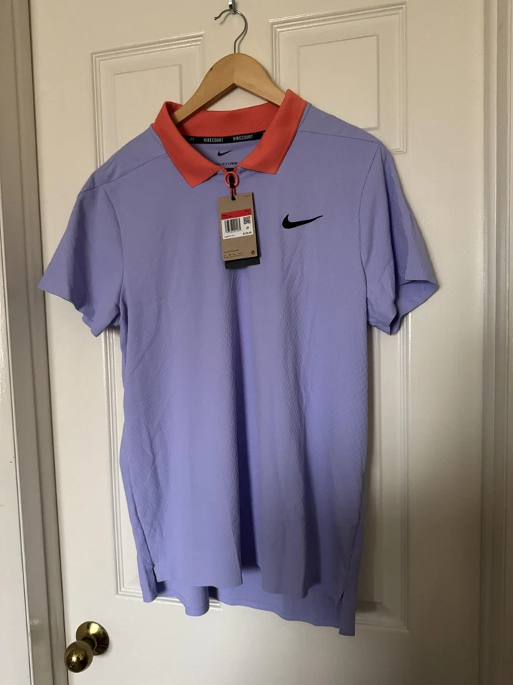 Camisa polo masculina NikeCourt Dri-FIT ADV grande roxa tênis slim fit FQ2015-580 - Imagem 2 de 4