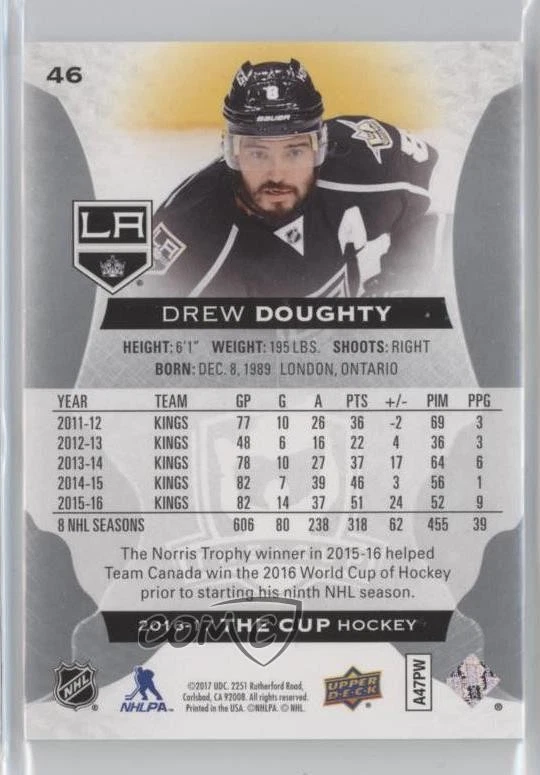 2016-17 Upper Deck The Cup /249 Drew Doughty #46 - Image 2 of 2