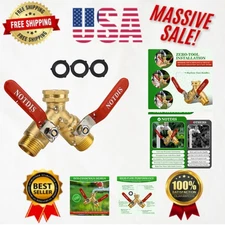 Heavy Duty Brass Hose Splitter 2-Way with Stainless Steel Handle - 3/4" GHT