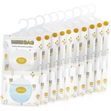  Moisture Absorbers, Hanging Closet Dehumidifier Bags, Humidity 9.8 OZ White