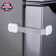 2-Pack Child Proof Fridge Lock with Adhesive - Adjustable Baby Proofing Straps -