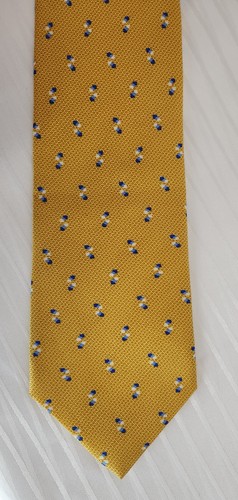 salvatore martorana tie mens yellow abstract polka dot office fundraiser casual - Picture 8 of 22