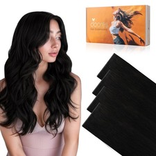 Doores Invisi Edge Tape In Wide Hair Extensions Human Hair Jet Black 4Pcs