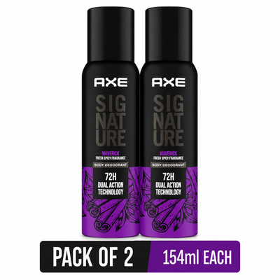 Axe Signature Maverick No Gas Body Deodorant 154ml Men Pack of 2 Free shipping