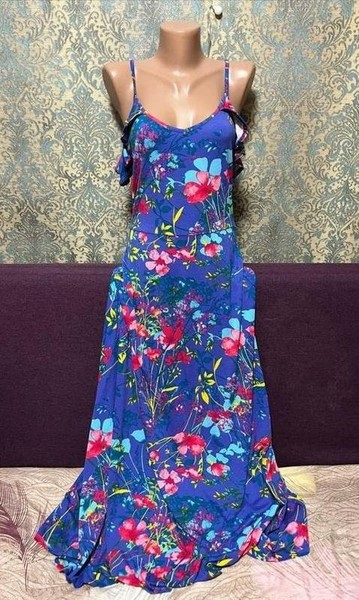 Women Calzedonia Dress Navy Viscose 40