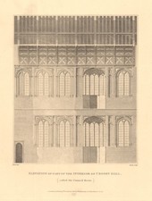 CROSBY HALL. Bishopsgate, now Cheyne Walk, Chelsea. Council Room elevation 1834