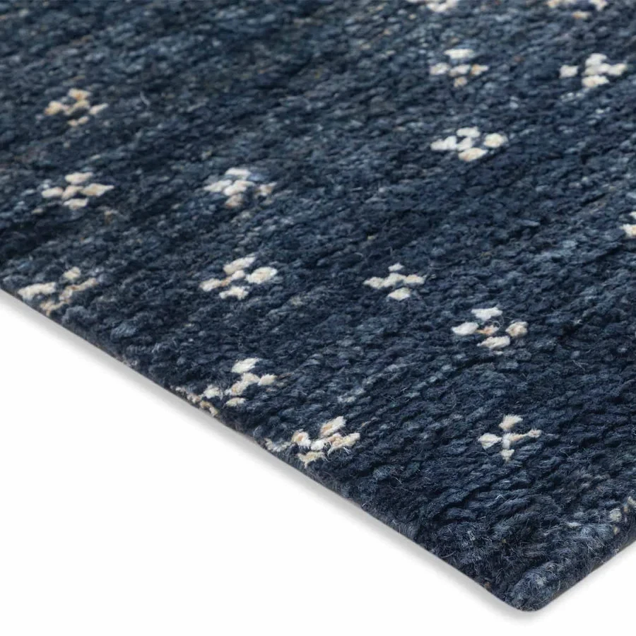 Nueva alfombra de yute anudada a mano diseño color azul, blanco alfombra de lujo hecha a mano Foto 4 de 4