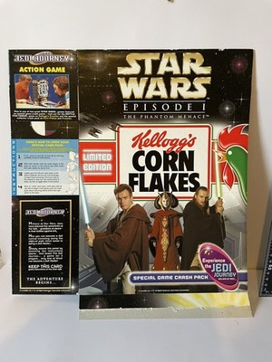 Rare Vintage Star Wars Cereal Packet Box Kellogg's Corn Flakes Phantom Menace 