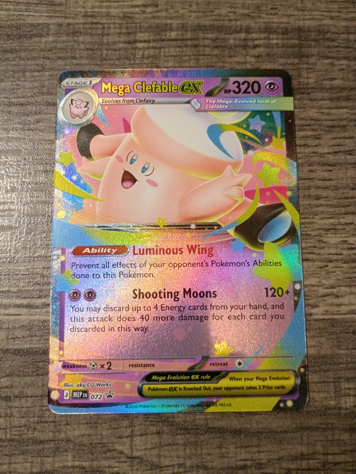 Mega Clefable ex - 072  Pokémon Mega Evolution Promo NM