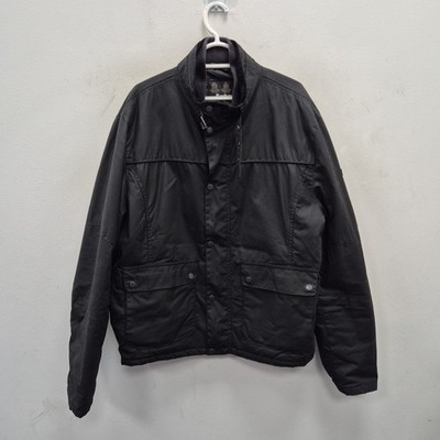 Barbour Herren Inlet Wax Wasserdicht Schwarz Country Moto Biker Jacke Mantel Gr. XXL