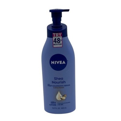 NIVEA Shea Nourish Body Lotion, 48-Hour Moisturizing Shea Butter 16.9 Fl Oz