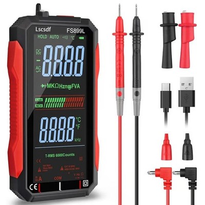 USB Rechargeable Digital Multimeter 6000 Counts Large Color Screen & Backligh...