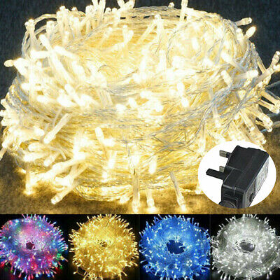 10-100m LED Mains Christmas Fairy String Lights Strip Plug In Party Outdoor UK