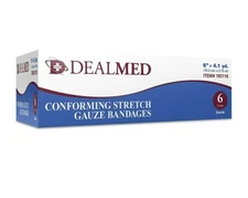 Dealmed 6" Sterile Conforming Stretch Gauze Bandages 4.1 Yards Stretched 6 Rolls