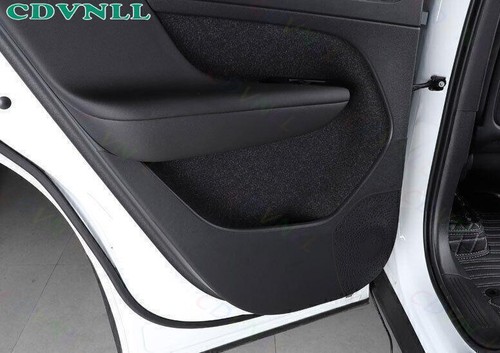Cubierta de panel antipatadas para puerta interior de cuero negro 4 piezas para Volvo XC40 2019-2024 - Imagen 5 de 6