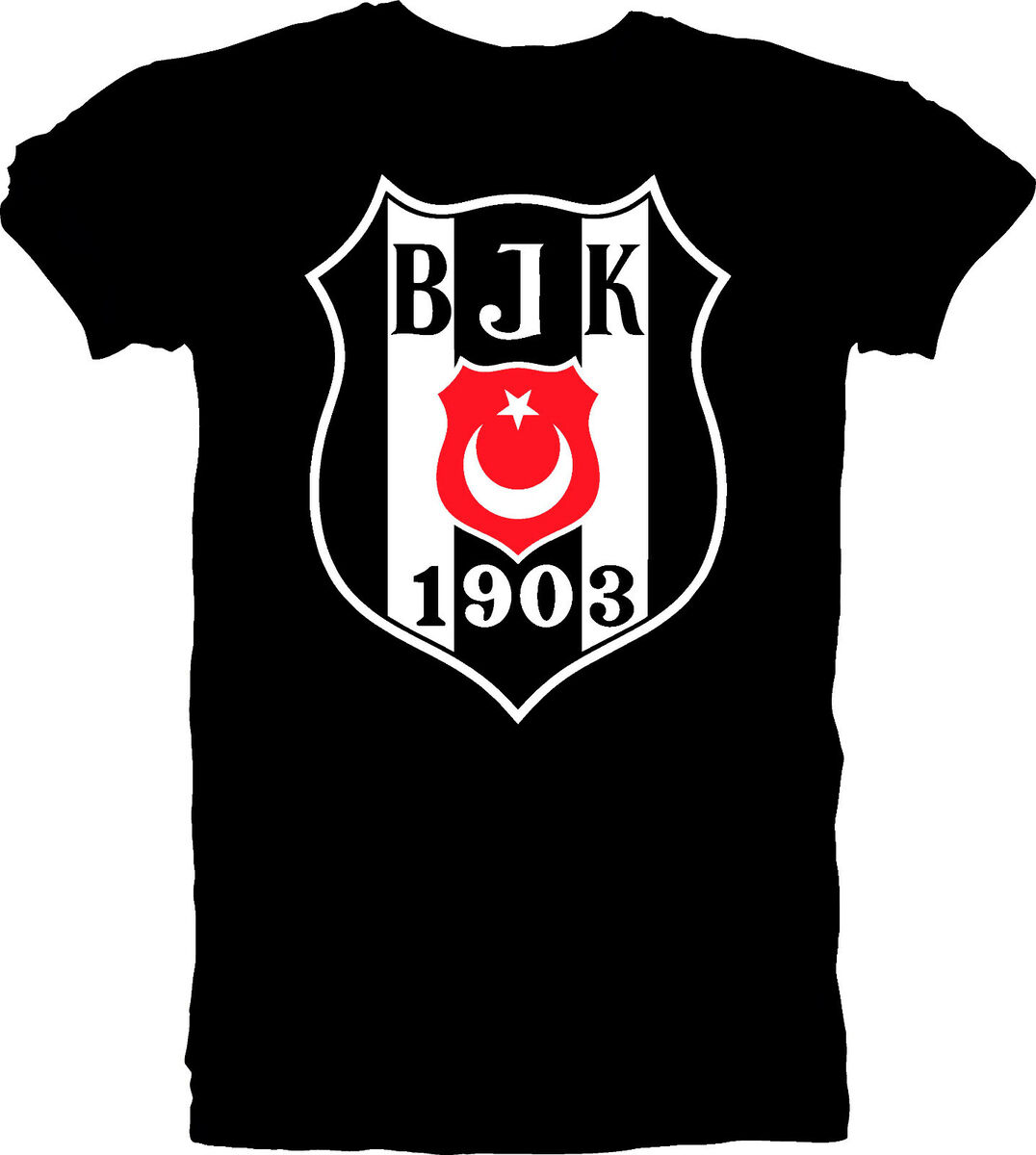 Besiktas JK Soccer Football Men's T Tee Shirt Handmade Team Sports Black  Futbol