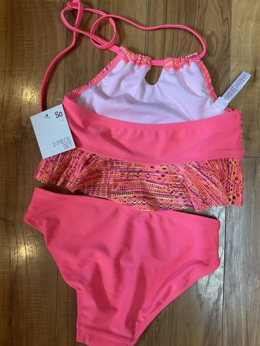 girls size 10 swimsuit bathing suit 2 piece NWT UV protection Orange Purple - Picture 5 of 8