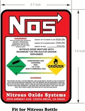Racing Sticker NOS Nitrous Oxide Systems Warning Label JDM 100MM HQ