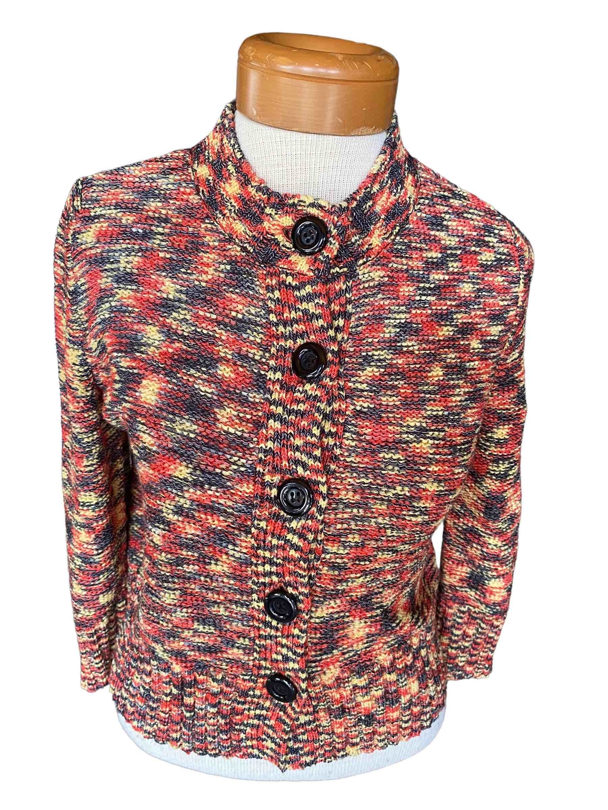 Evan Picone multicolor sweater button cardigan si… - image 2