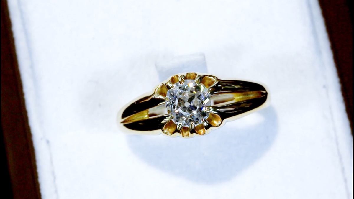 18Kリング Antique 0.93 Ct Diamond 18k Yellow Gold Ring 1902 | eBay