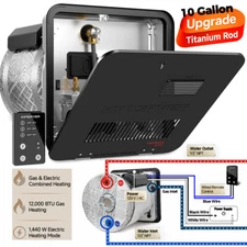 10 Gal Gas & Electric RV Tank Water Heater 1440W 12000BTU for Suburban 10/12 Gal