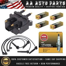 Ignition Coil & Wire Set & 4 NGK Spark Plug fit Subaru Legacy Outback 2.5L 04-05
