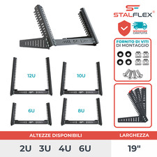 Supporto RACK 19" 6U 8U 10U 12U Nero Struttura Autoportante per Armadio RACK