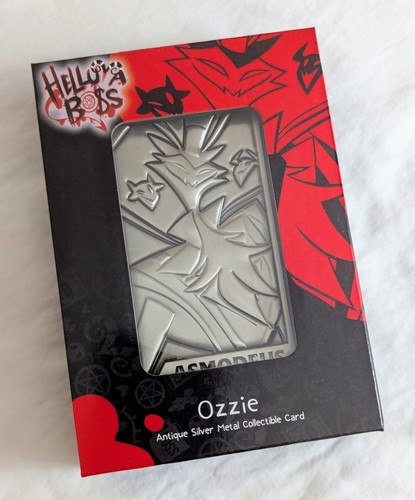 Official Helluva Boss Ozzie Silver Metal Card Ingot Figure Hazbin Hotel - 第 1/2 張圖片
