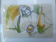 RENATO GUTTUSO LITOGRAFIA DONNA CON BICCHIERE NON FIRMATA MA AUTENTICA INCORNICI