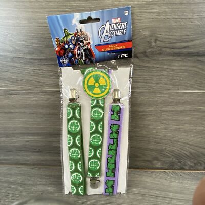 MARVEL AVENGERS ASSEMBLE HULK SUSPENDERS Adult Novelty Costume Dress Up
