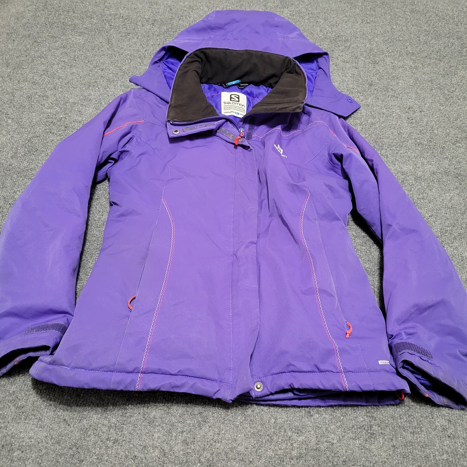 Salomon Giacca Donna S Advanced Pelle Secca 10k Sci Snowboard Cappotto Cappuccio