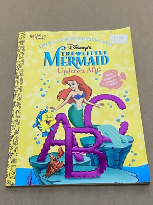 Vintage Disney Golden Coloring Book Little Mermaid Undersea ABC Unused 90s Ariel