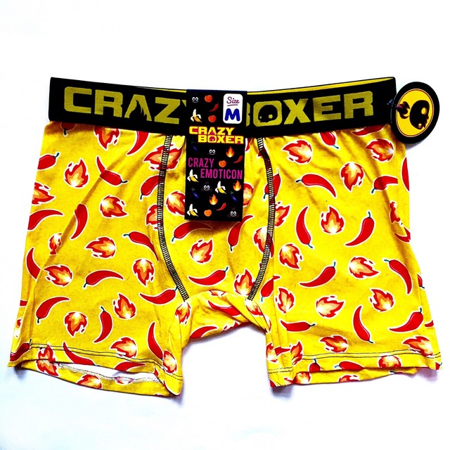 NWT New Crazy Boxer Hot Sauce Spicy Pepper Flames Fire Boxer Briefs