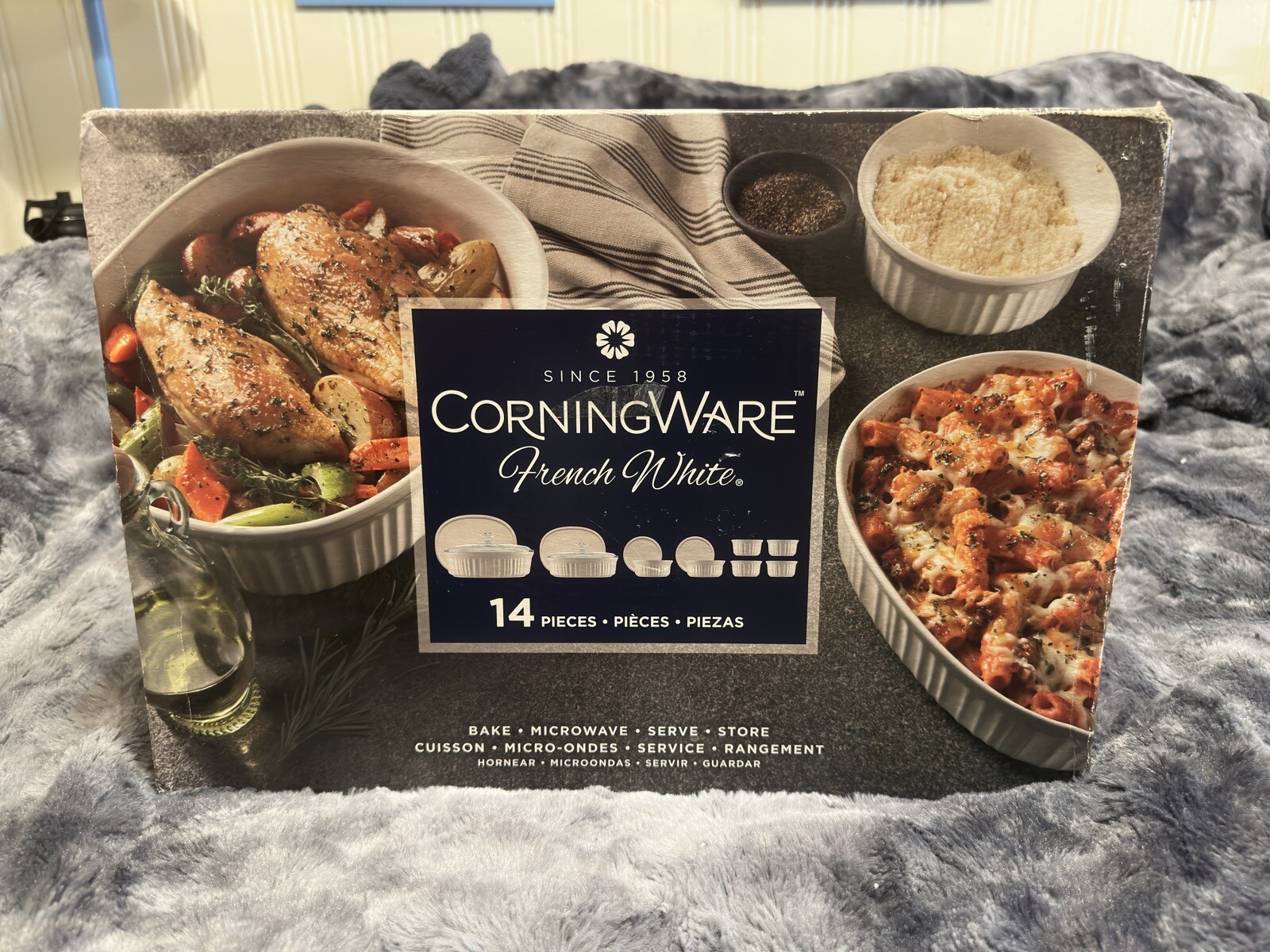 CorningWare French White 14 Piece Bakeware Set eBay