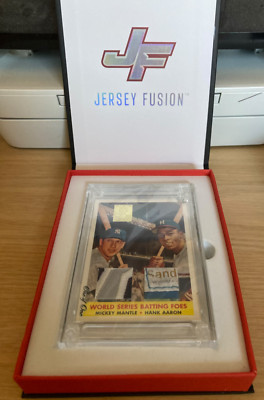 Jersey Fusion All Sports Series 2 Game Used Material 1/1 Mantle & Hank Aaron