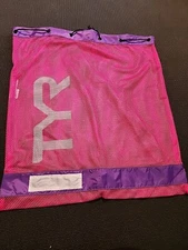 TYR Alliance Mesh Equipment Bag Shoulder Pack for Wet Swim Gear Pink / Purple