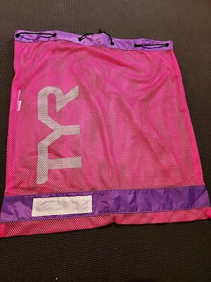 TYR Alliance Mesh Equipment Bag Shoulder Pack for Wet Swim Gear Pink / Purple