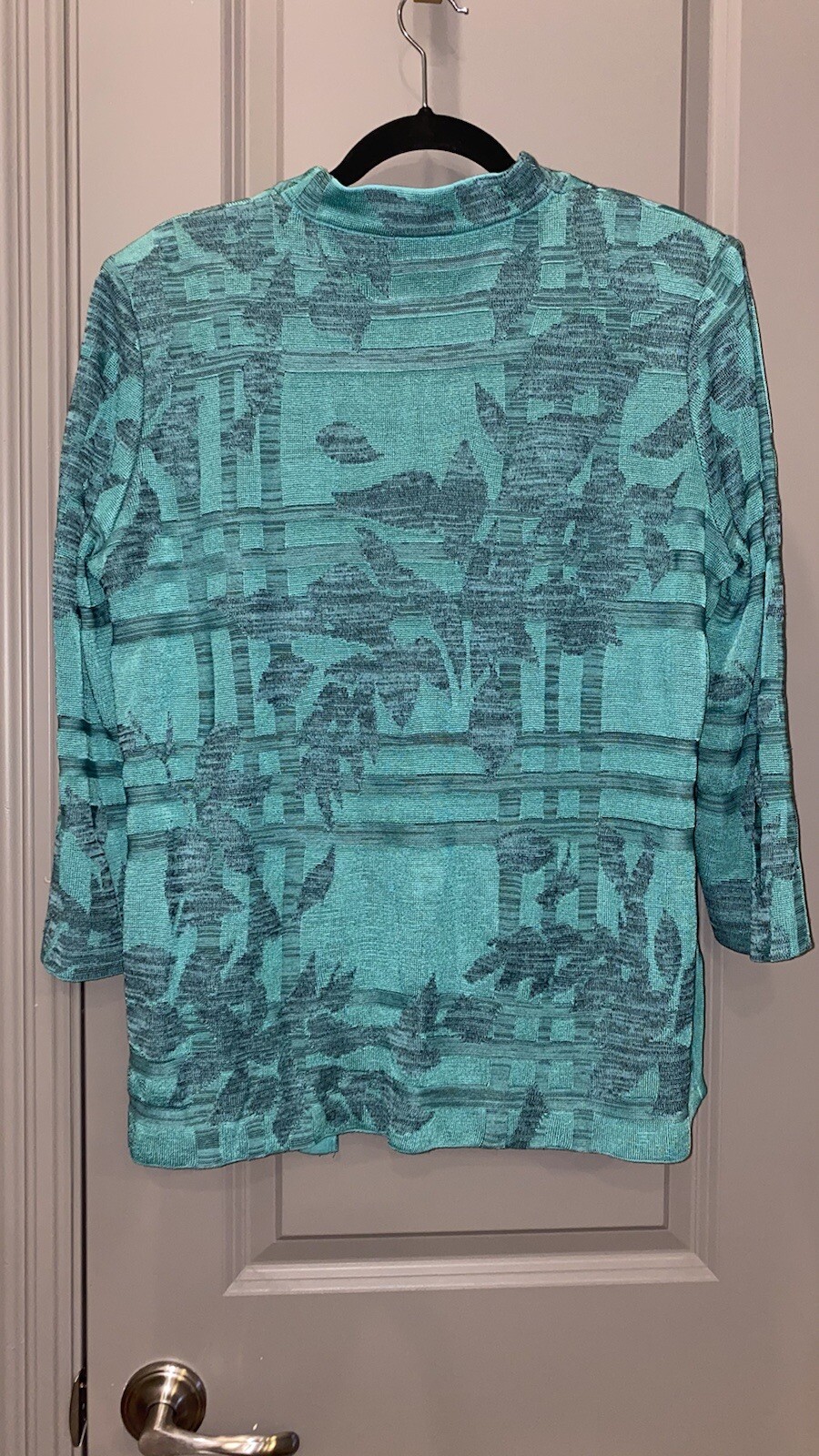 Misook Turquoise Knit Topper Jacket Cardigan, no … - image 4