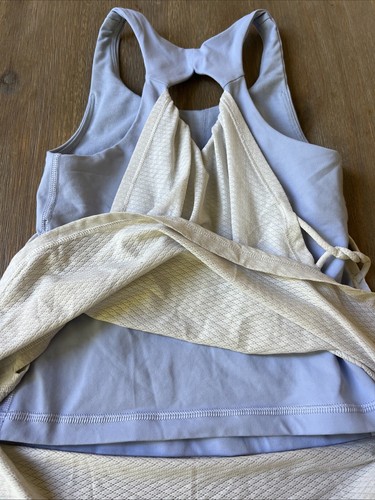 ivivva by lululemon Size 6 Girls Tank/sports Bra Lined Off White/light Blue - Picture 5 of 8